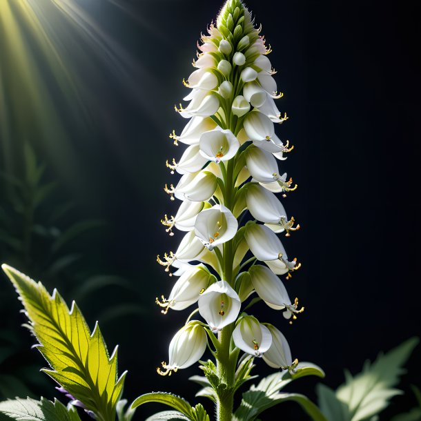 Depicting of a silver foxglove