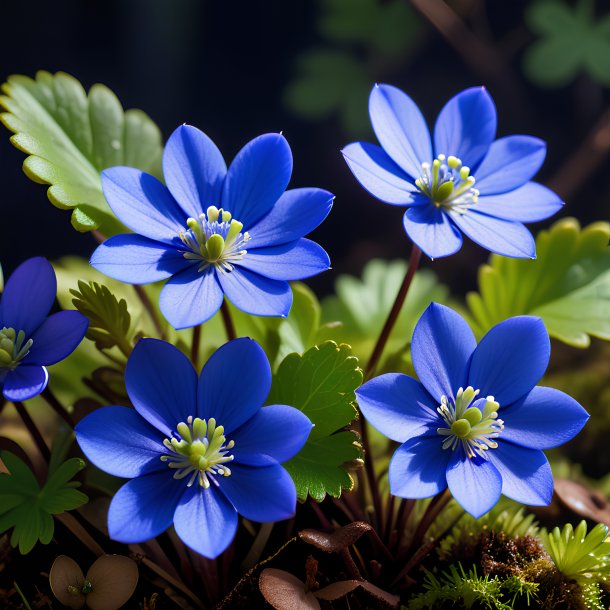 Depicting of a blue hepatica