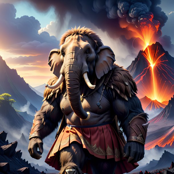 Pic of a mammoth in a skirt in the volcano