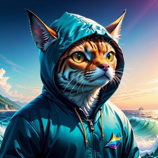 Illustration of a tuna in a hoodie in the sea