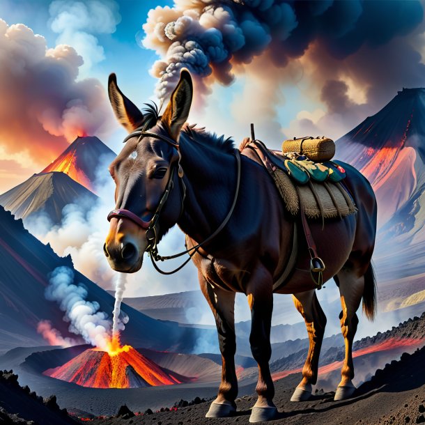 Image of a smoking of a mule in the volcano