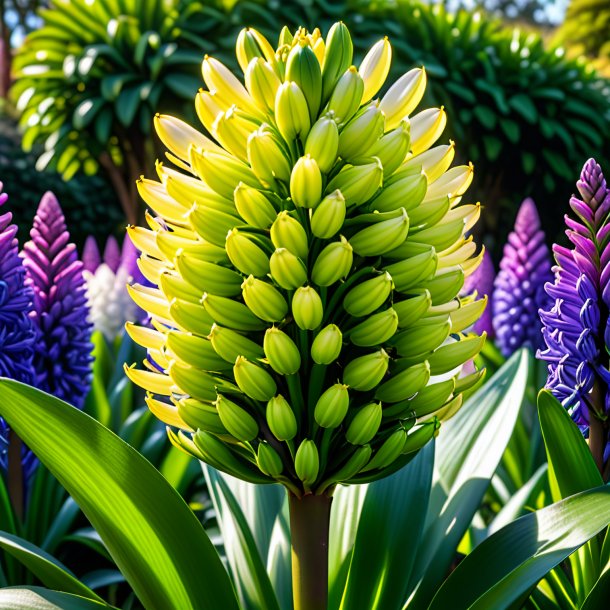 Depicting of a lime hyacinth, garden