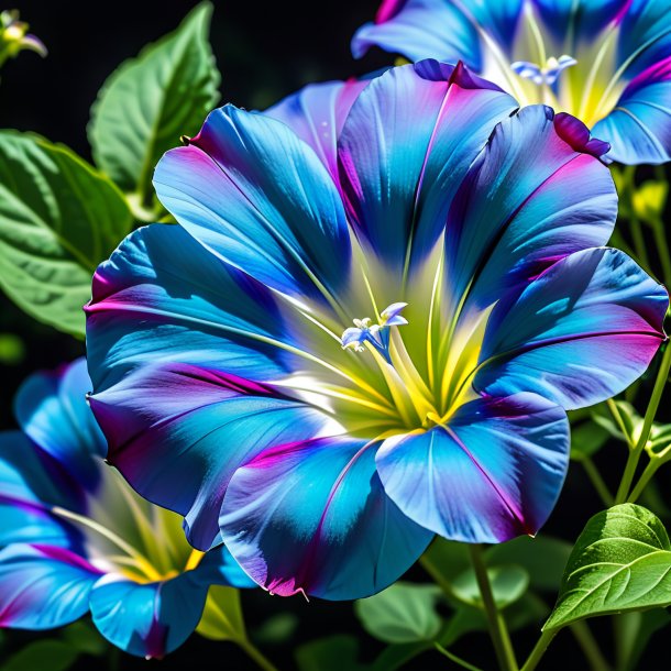 Foto de un azul ipomoea tricolor