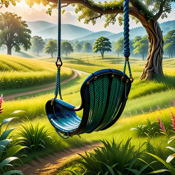 Photo of a swinging on a swing of a cobra in the meadow