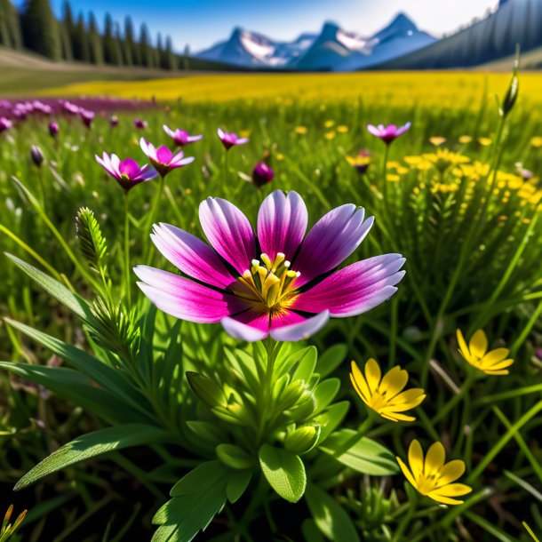 Photography of a maroon crowfoot, meadow