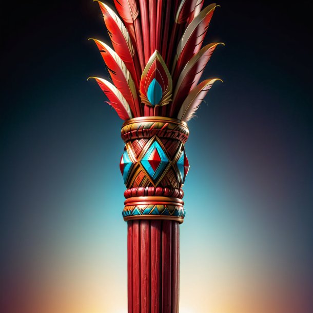 Clipart of a red indian cane