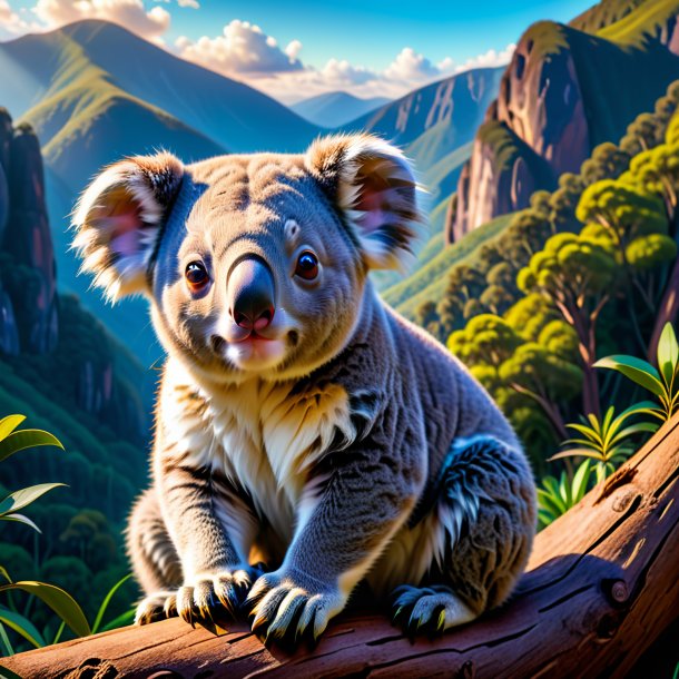 Photo of a waiting of a koala in the mountains