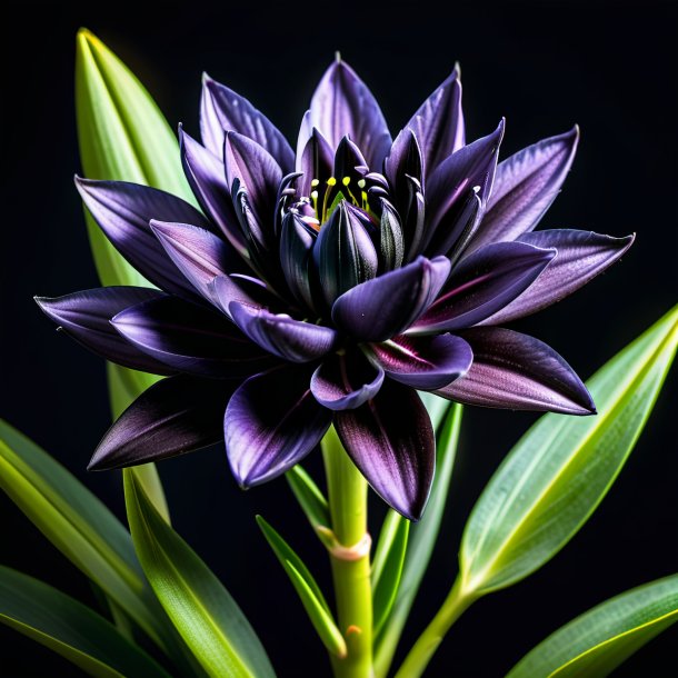 Photography of a black tuberose