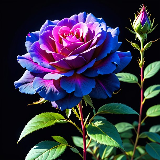 Clipart d'une saule rose bleu marine