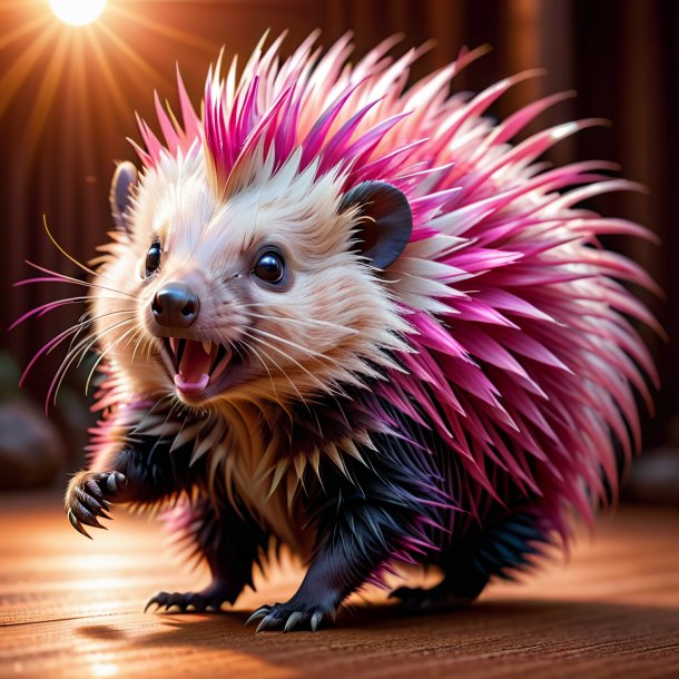 Pic of a pink dancing porcupine