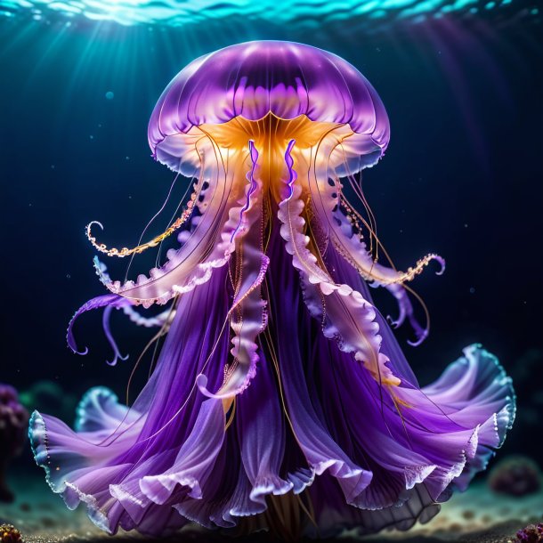 Photo of a jellyfish in a purple dress