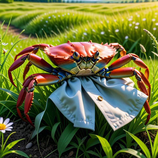 Photo d'un crabe dans un manteau dans la prairie