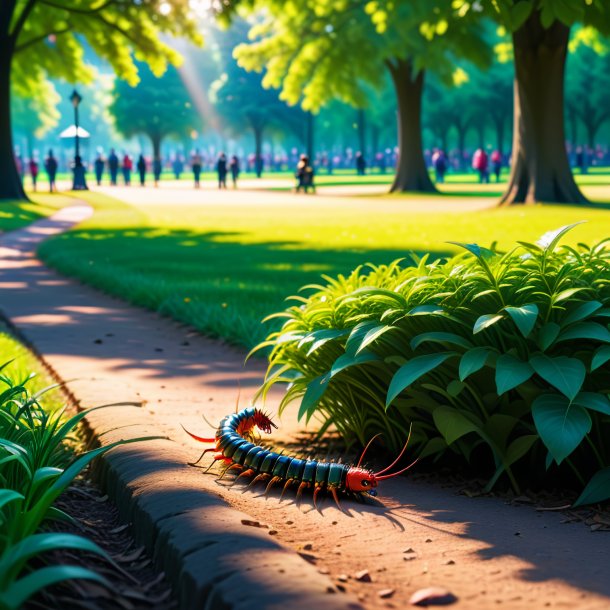 Photo d'une attente d'un centipede dans le parc