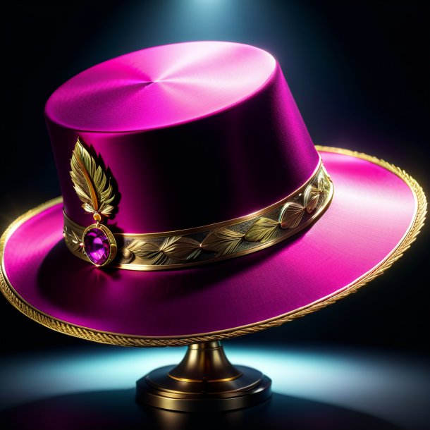 Drawing of a magenta hat from metal