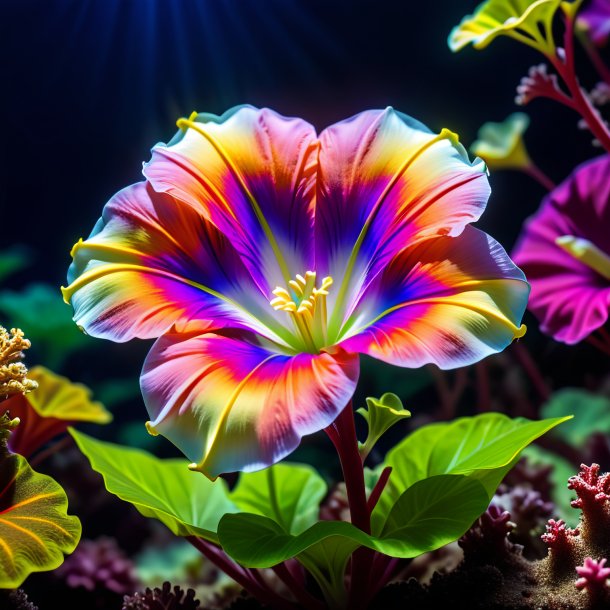 Figure d'une ipomoea de corail tricolore