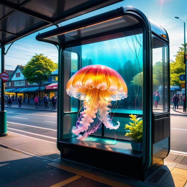 Photo d'un jeu de méduse sur l'arrêt de bus