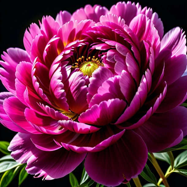 Portrayal of a magenta peony