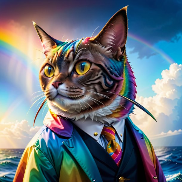 Picture of a tuna in a coat on the rainbow