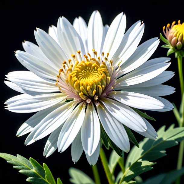 Drawing of a white aster