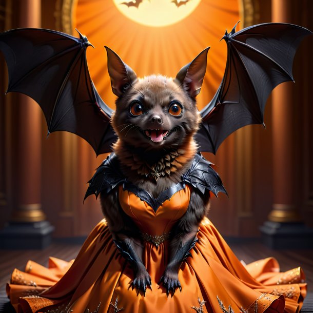 Picture of a bat in a orange dress