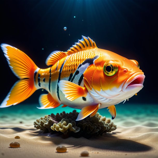 Pic of a fish in a orange shoes