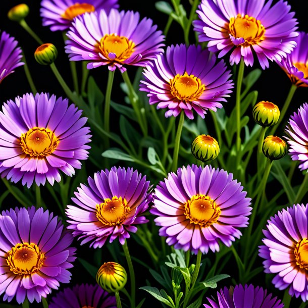 Clipart de um roxo ursínia calêndula flores