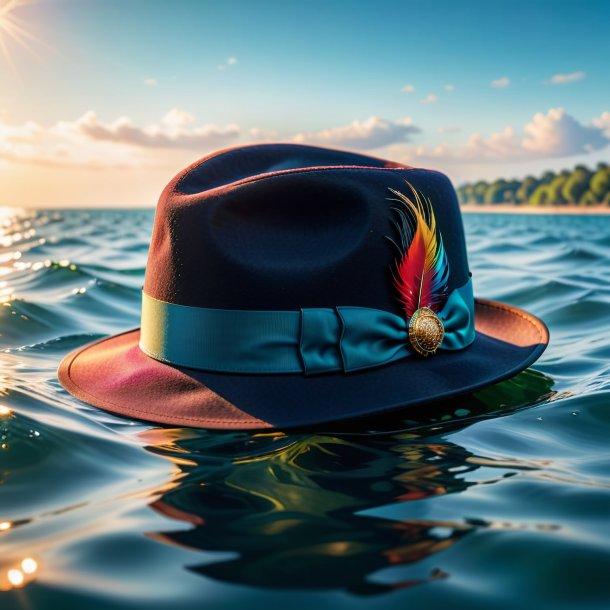 Photo of a mol in a hat in the water