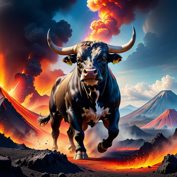 Picture of a playing of a bull in the volcano