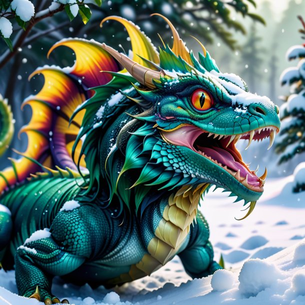 Pic of a crying of a basilisk in the snow