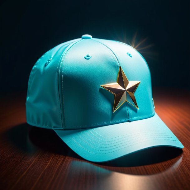 Picture of a cyan cap from paper