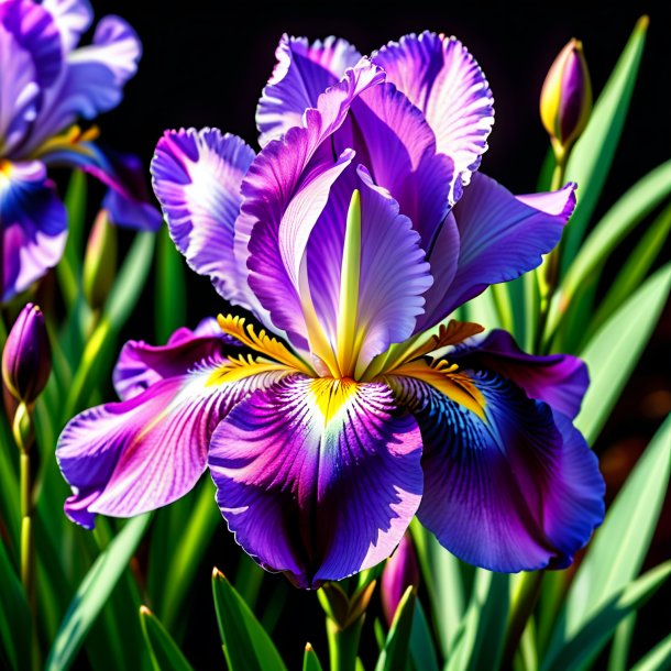 Clipart of a plum iris