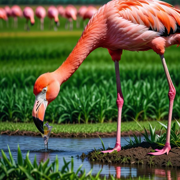 Imagem de uma bebida de um flamingo no campo