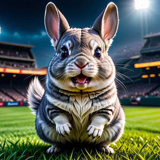 Picture of a threatening of a chinchillas on the field