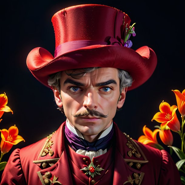 Depicting of a olden pimpernel, red