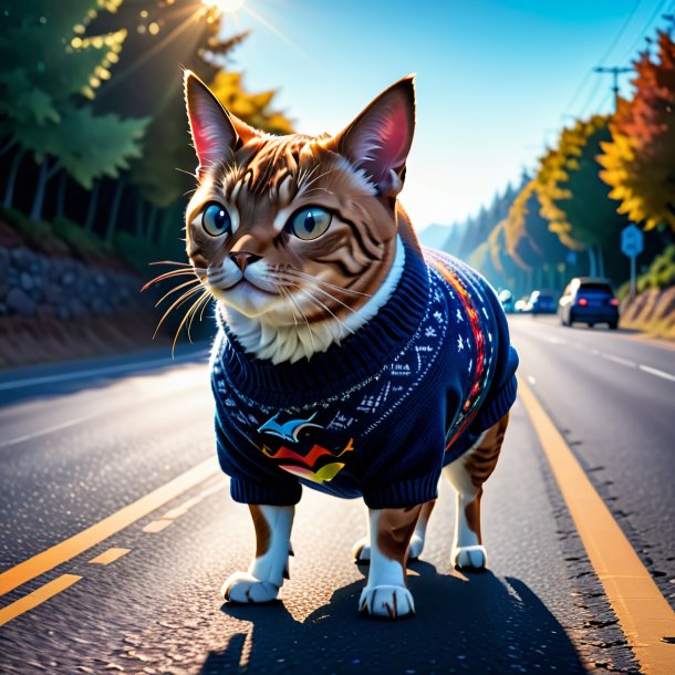 Pic of a tuna in a sweater on the road