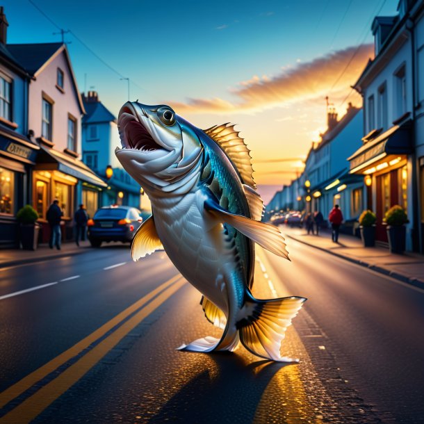 Pic of a dancing of a haddock on the road