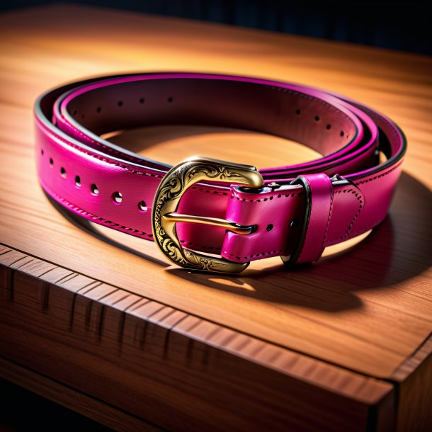 Sketch of a hot pink belt from wood