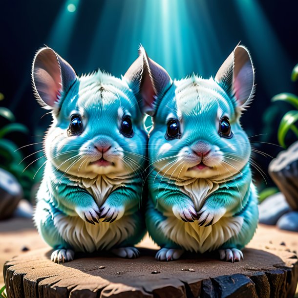 Image of a aquamarine crying chinchillas