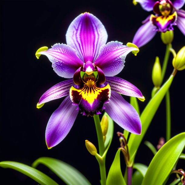 Foto de una ophrys púrpura, orquídea de araña