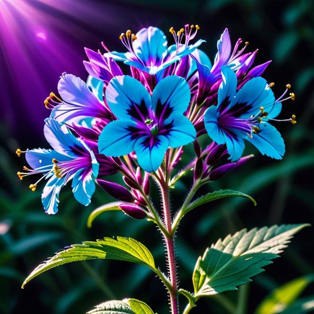 Portrait of a cyan willowherb, purple