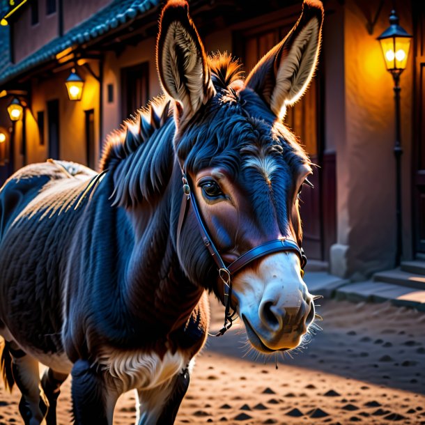 Foto de un burro en un abrigo negro