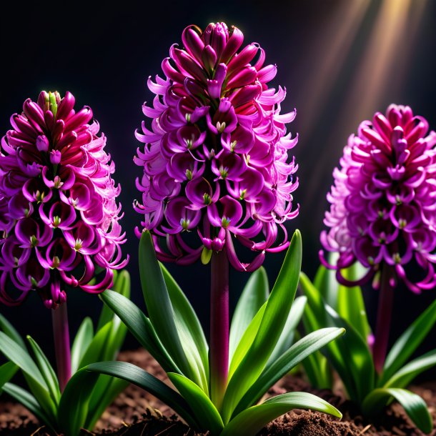 Depicting of a magenta hyacinth, wild