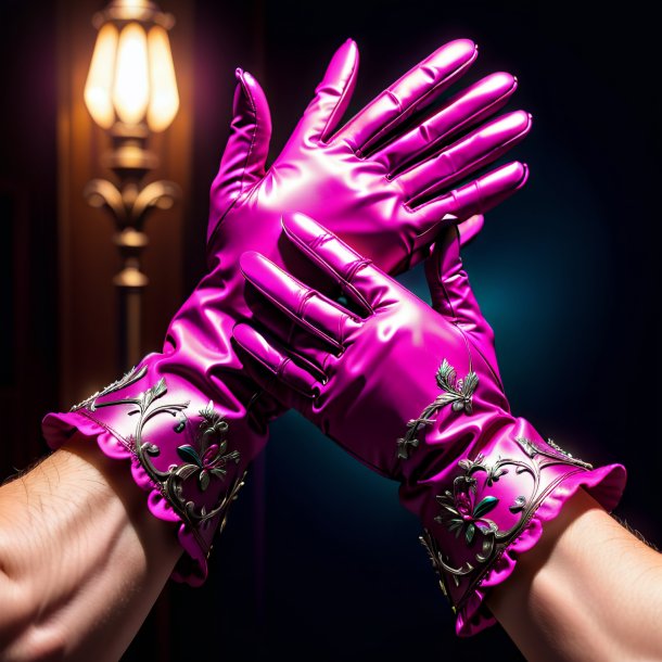 Sketch of a magenta gloves from iron