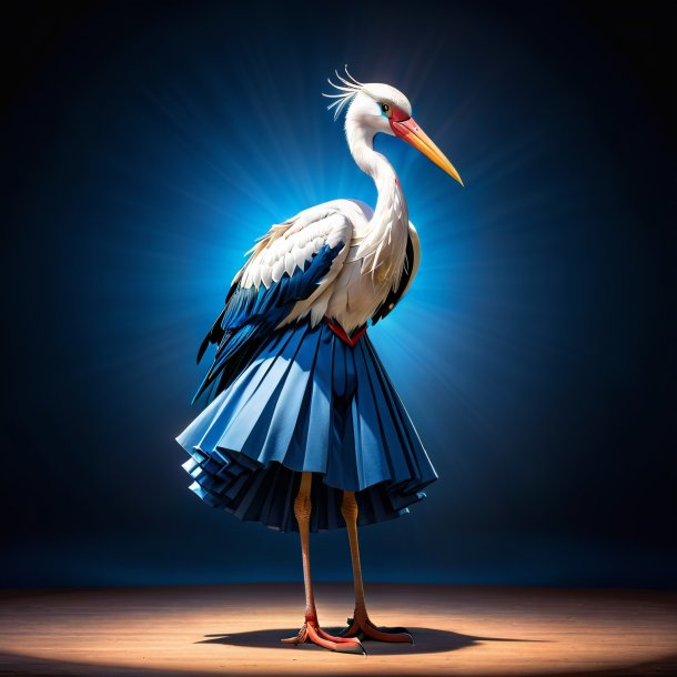 Image of a stork in a blue skirt