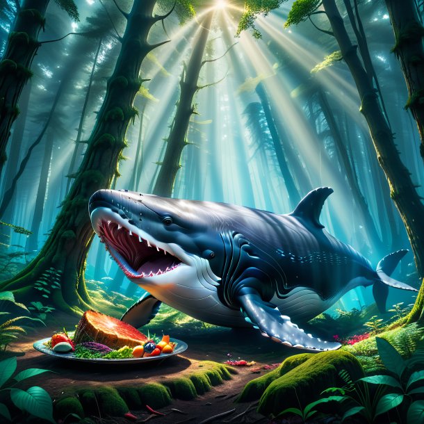 Image of a eating of a whale in the forest