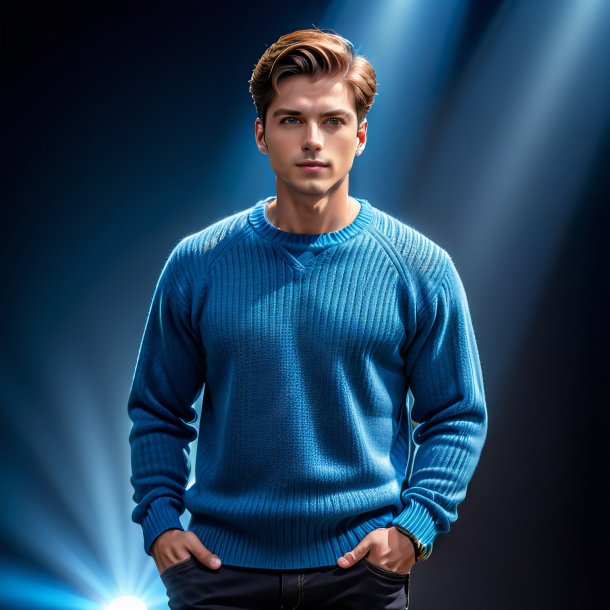 Pic of a blue sweater from metal