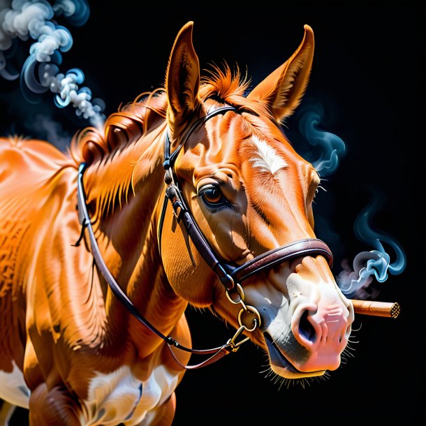 Image of a orange smoking mule