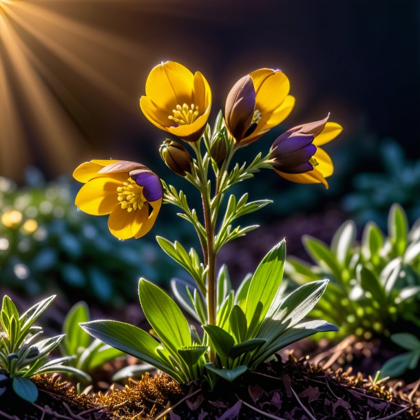 Foto de um aconite de natal marrom