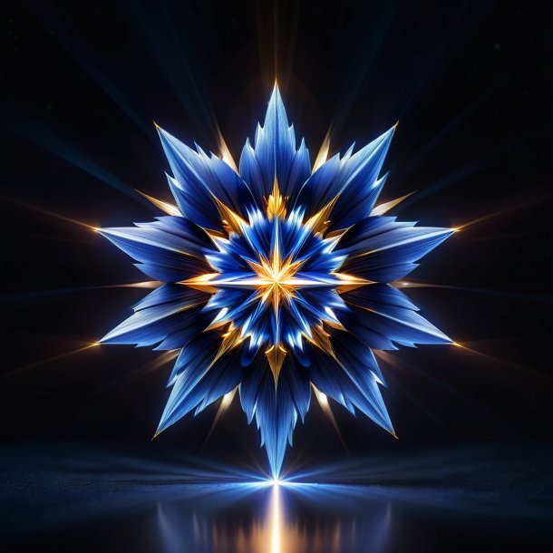 Picture of a navy blue star of bethlehem