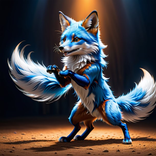 Image of a blue dancing fox